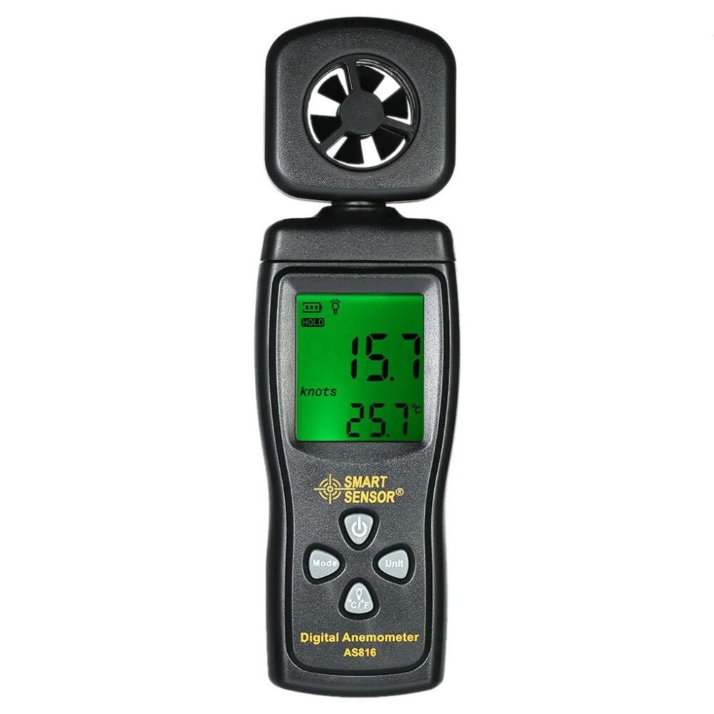 Multifunctionele Anemometer LCD Wind Speed Meter Luchtsnelheid Gauge Windmeter Temperatuur Meten