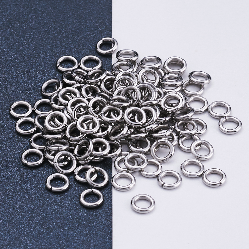 Anillos abiertos de acero inoxidable de 4mm, 6mm y 8mm, conectores de anillos divididos cerrados no soldados para joyería, pulseras DIY
