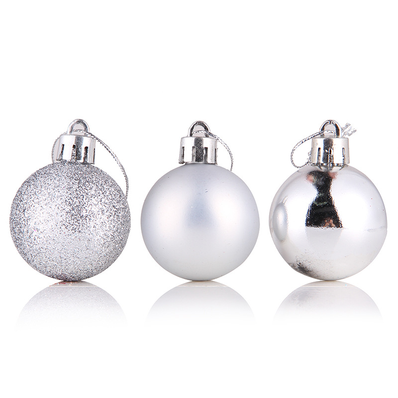 24Pcs/box Christmas Decoration Balls 4/6cm Christmas Tree Decoration Hanging Ornaments Family Gathering Christmas Decorations: plum / 4cm