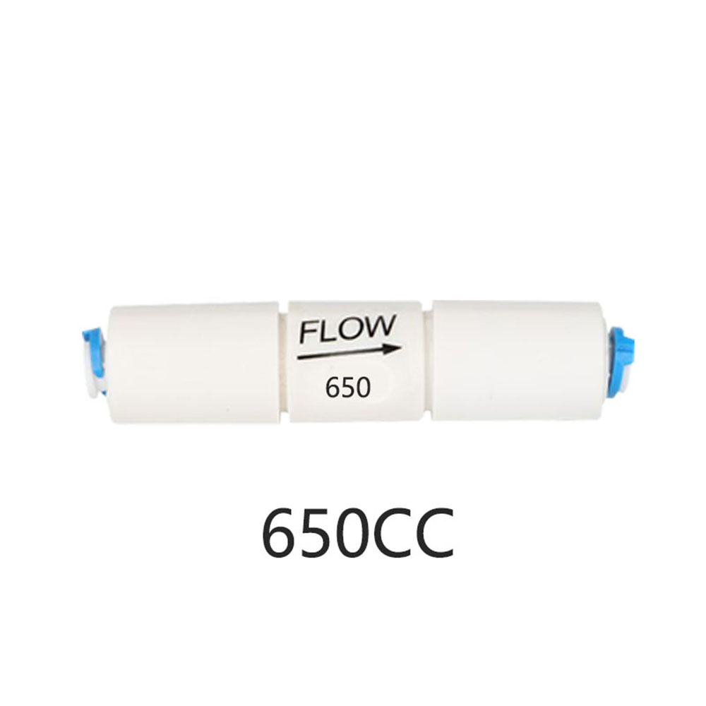 300CC RO Water System Waste Water Flow Regulater Restrictor 1/4&quot; OD Hose Reverse Osmosis Quick Pipe Fittiing: 650CC