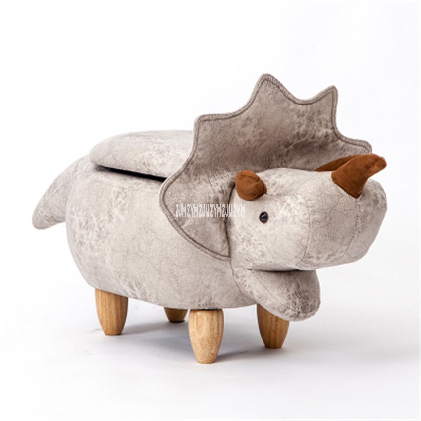 Modern High Density Resilient Sponge Animal Change Shoe Stool Solid Wood Children Shoes Storage Stool Living Room Sofa Footstool: with storage grey