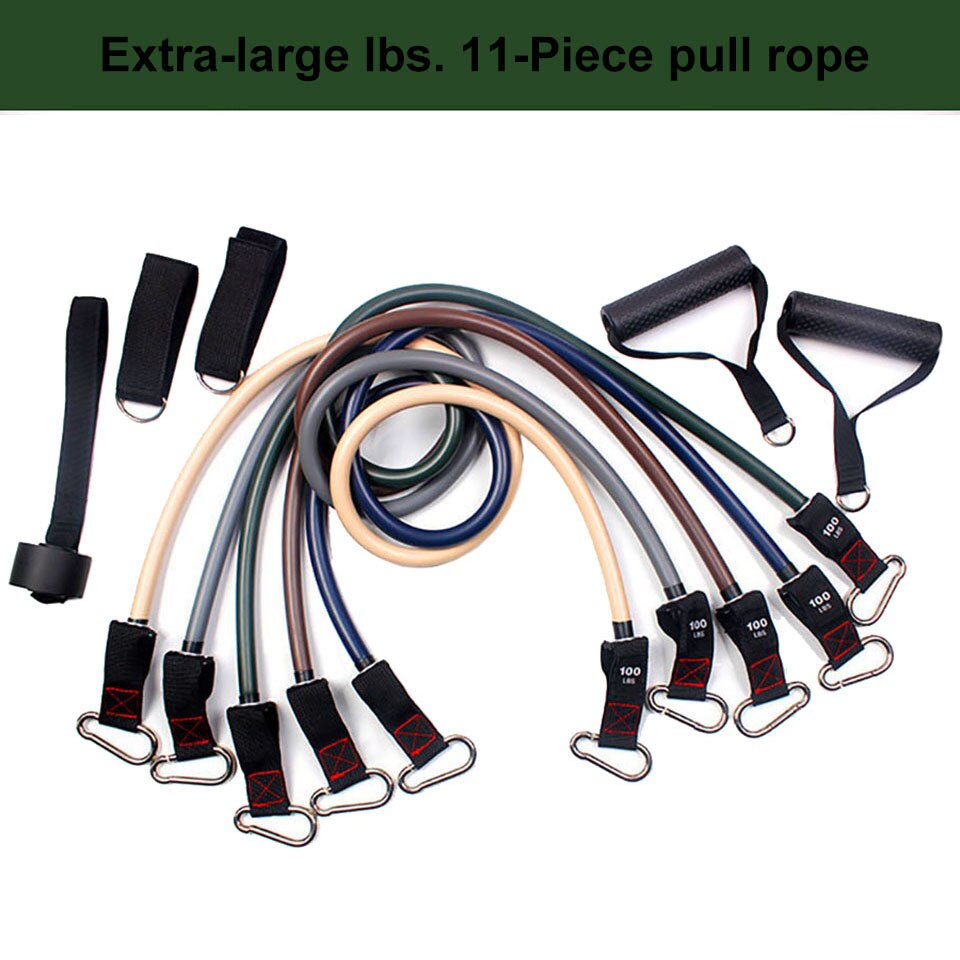 Gobygo 11 Stks/set 500LBS Weerstand Bands Crossfit Draagbare Gym Sport Bodybuilding Fitness Apparatuur Fitness Elastisch Touw Unisex