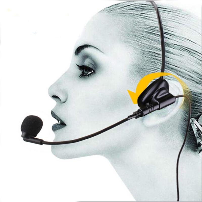 1m Kabel Wired Head-mounted Headset Microfoon Flexibele Boom Amplifie Condensator Microfoons voor Speaker onderwijs Voice Versterker