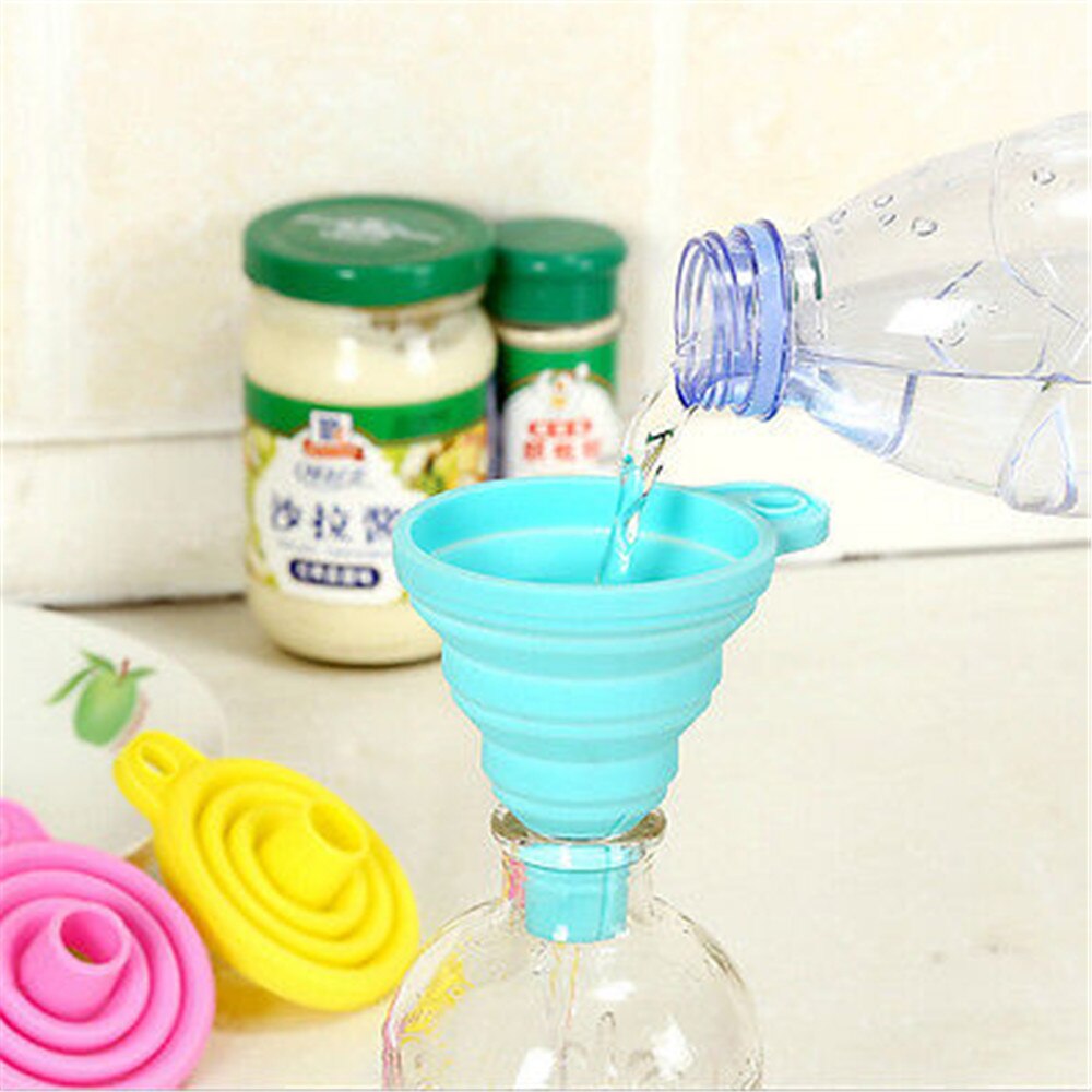 Heat-resistant silicone funnel for cooking practical gel foldable folding funnel kitchen tool