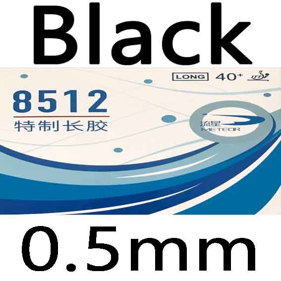 METEOR 8512 Pips long Table Tennis Rubber: Black 0.5mm