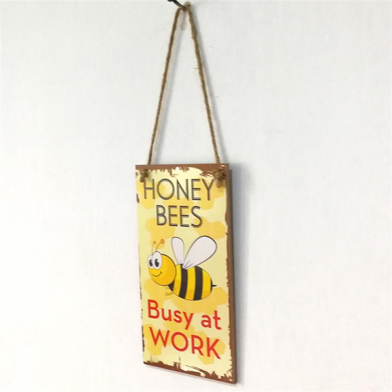 Winomo Honing Bijen Drukke Op Werk Grappige Hout Teken Tuin Decoratieve Plaque Opknoping Bord