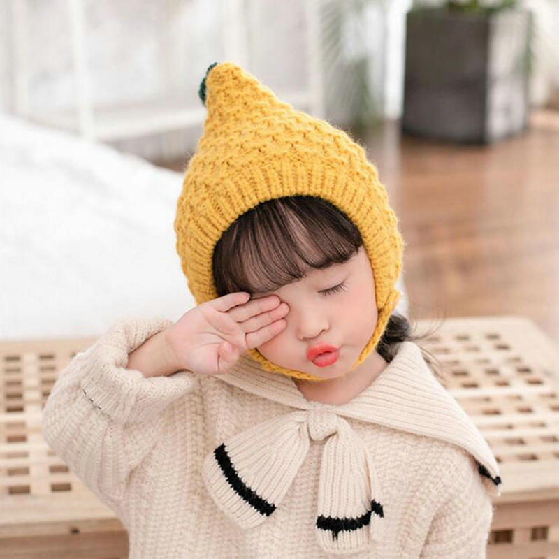Sombreros de otoño e invierno para niños gorra con protección para las orejas gorro de punto gorro cálido para niños
