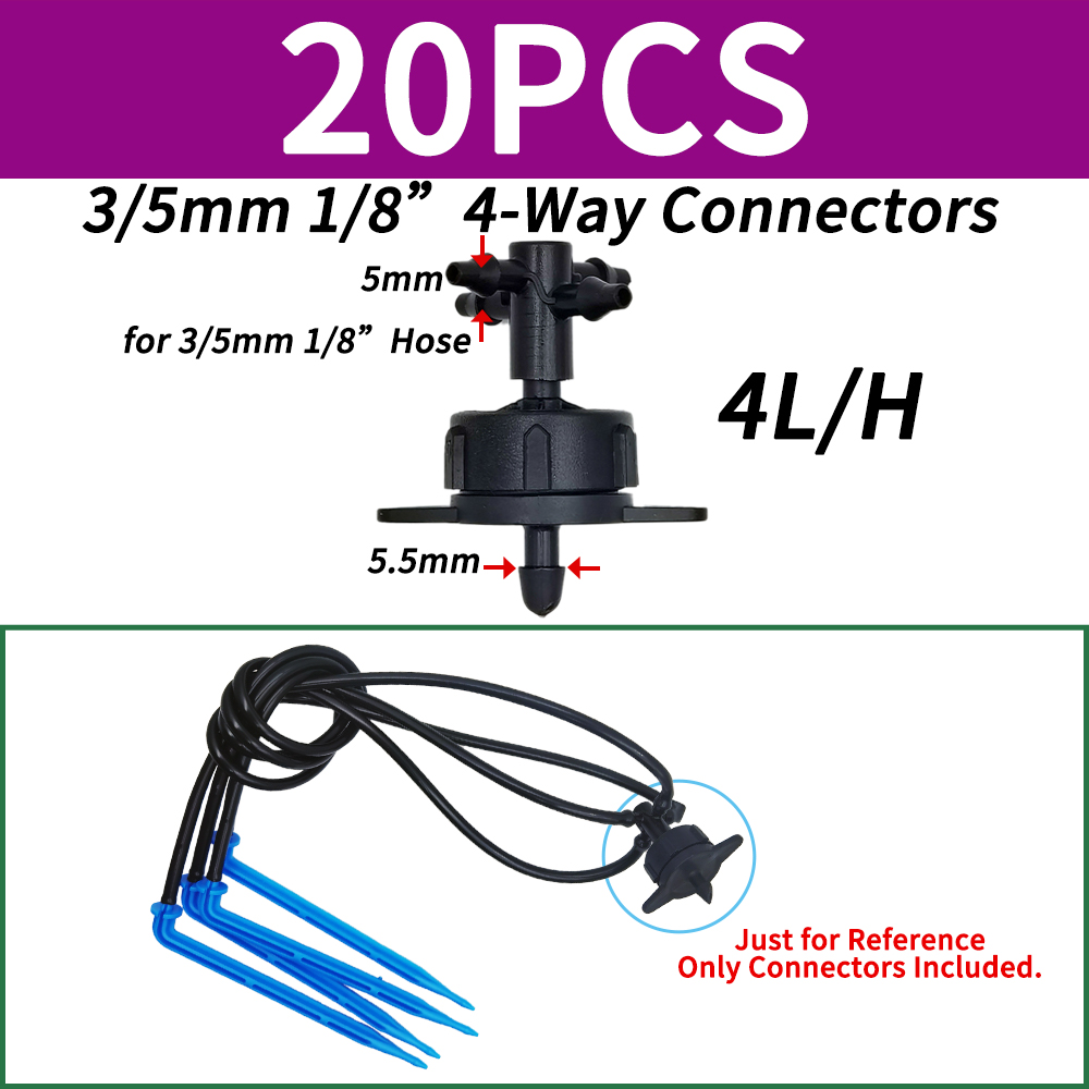 Oasis 3/5 4/7mm Hose Garden Irrigation Connectors Barbed Single Double Tee Elbow Drip Arrow Cross Coupling Watering Fitting: Yellow
