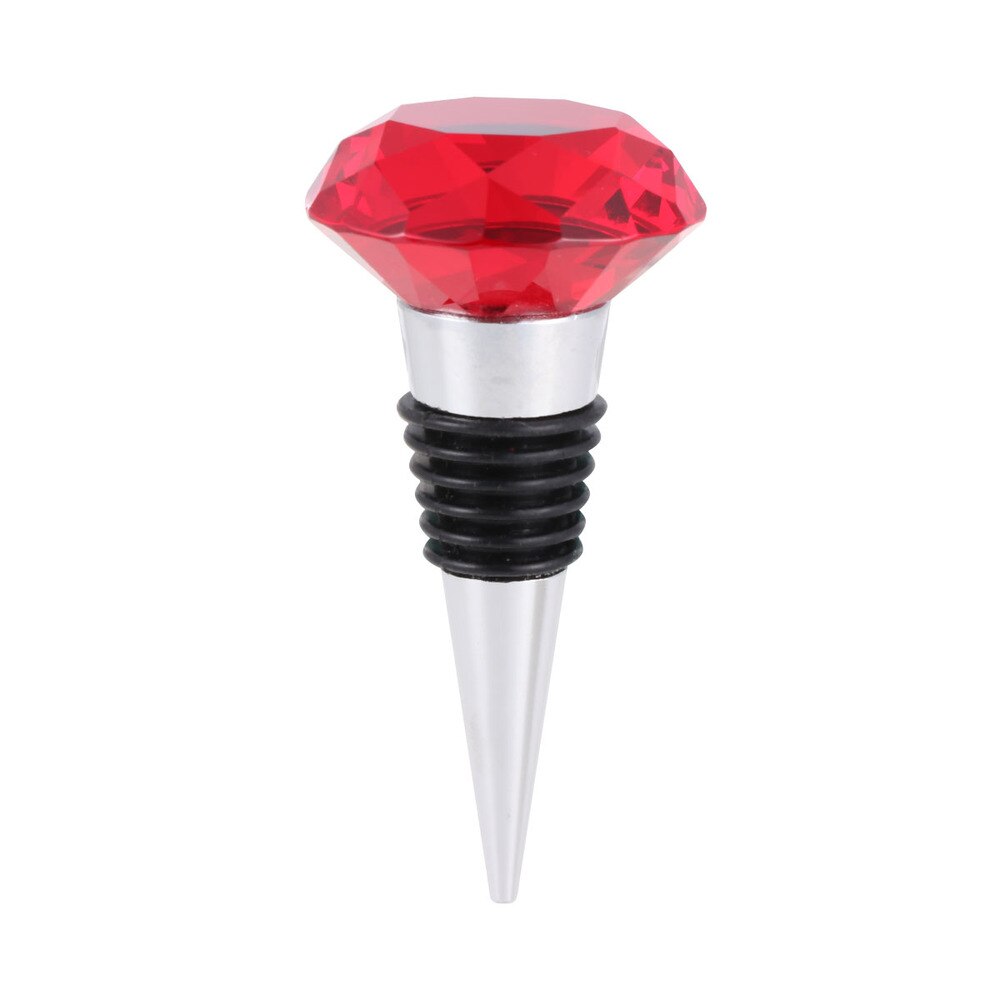 Crystal Diamond Stopper Champagne Fles Sealer Kurk Metalen Plug Stopper Party Gunsten (Clear): Red