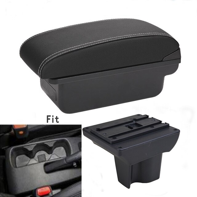 For TOYOTA RUSH ARMREST Armrest box Car accessories Interior storage box Original armrest chargeable usb: A-Black white line