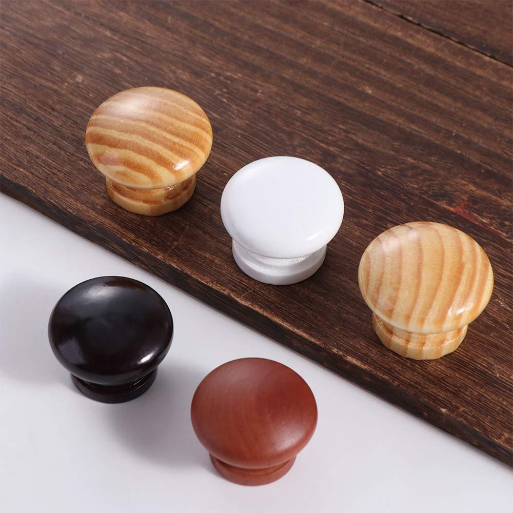 Polished Finish Circular Drawer Handles Rust-Resistant Easy-Grip Walnut Wood Cabinet Knobs Wear Resistance