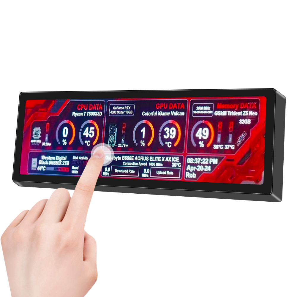 Monitor de pantalla táctil ancha y larga de 7,8 pulgadas, pantalla de temperatura de PC HDMI, Panel de Sensor de PC, Monitor extensor pequeño: Default Title