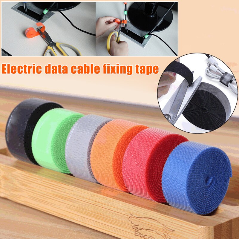 Organizing Tape 6 Roll Reusable Cable Straps Cable Ties Nylon Fastening Tape Wire Organizer For Cords Cable Management Organizer