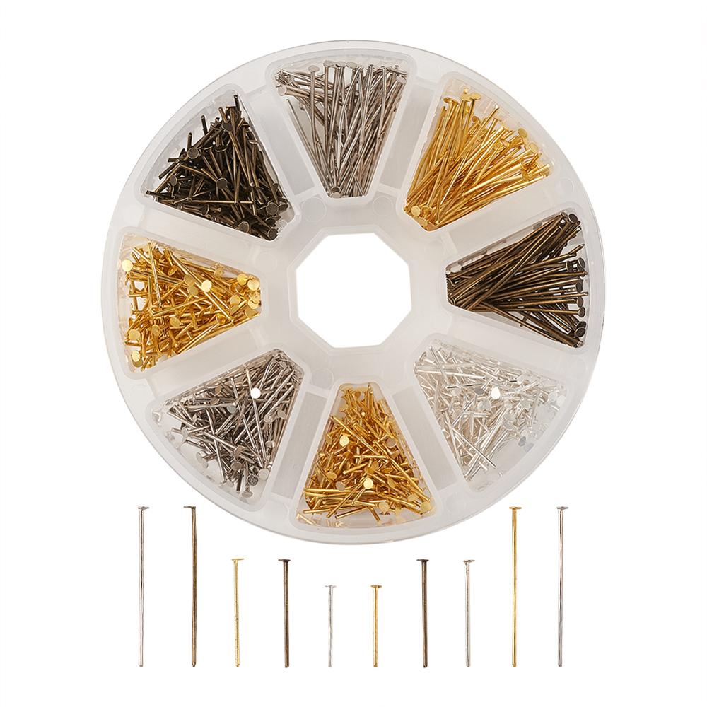 Conjunto de alfileres de cabeza de bola de latón, oro rosa, alfileres con ojetes, alfileres de cabeza plana, accesorios para abalorios, collar artesanal, pendientes, fabricación de joyas, 300: Iron Head Pin