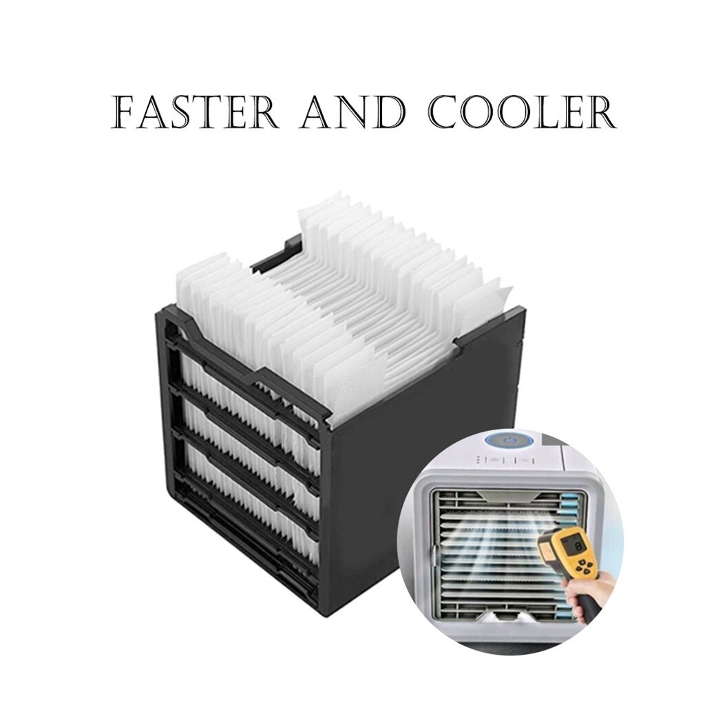 USB Mini Portable Air Conditioner Humidifier Purifier Led Light Desktop Air Cooling Fan Cooler Fan for Office Home HVAC Systems