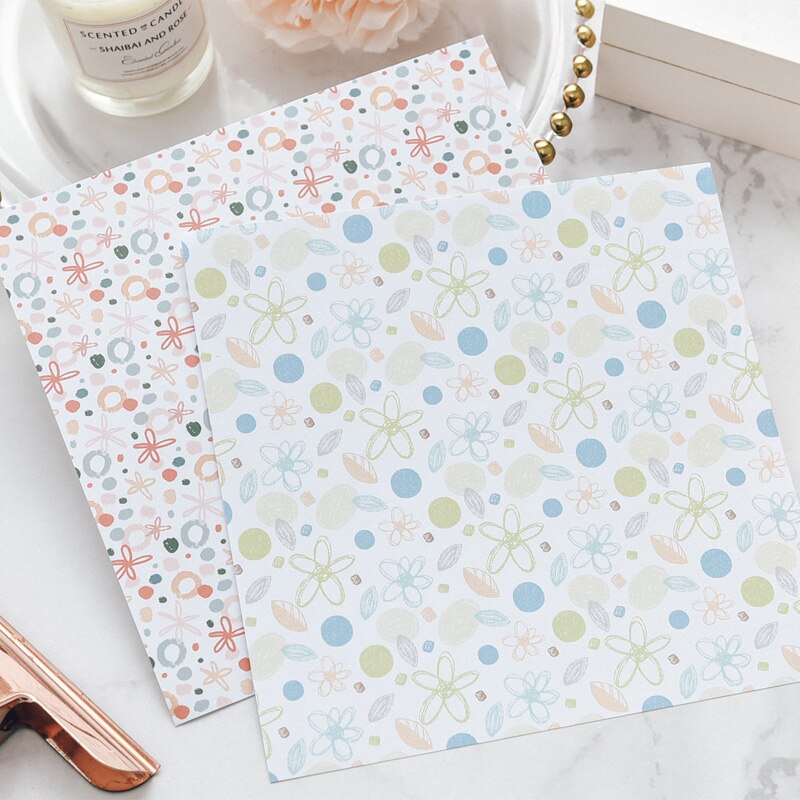 ZFPARTY – tampons de Scrapbooking chat mignon, 12 feuilles de papier Origami, arrière-plan artistique, fabrication de cartes artisanales
