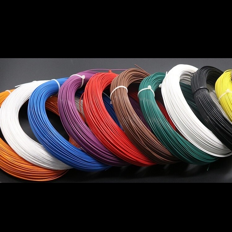 OD fil de PTFE plaqué argent 2mm | Câble d'éclairage électrique à haute température, câble d'écouteurs en cuivre chromé 200Deg