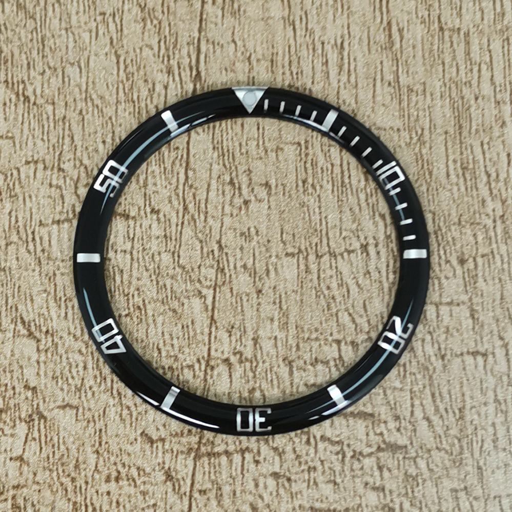 Bisel de reloj curvo de borde redondo de 39mm, anillo de aluminio a juego, accesorios de reloj modificados, insertos de relojes, piezas de reloj: Marrón