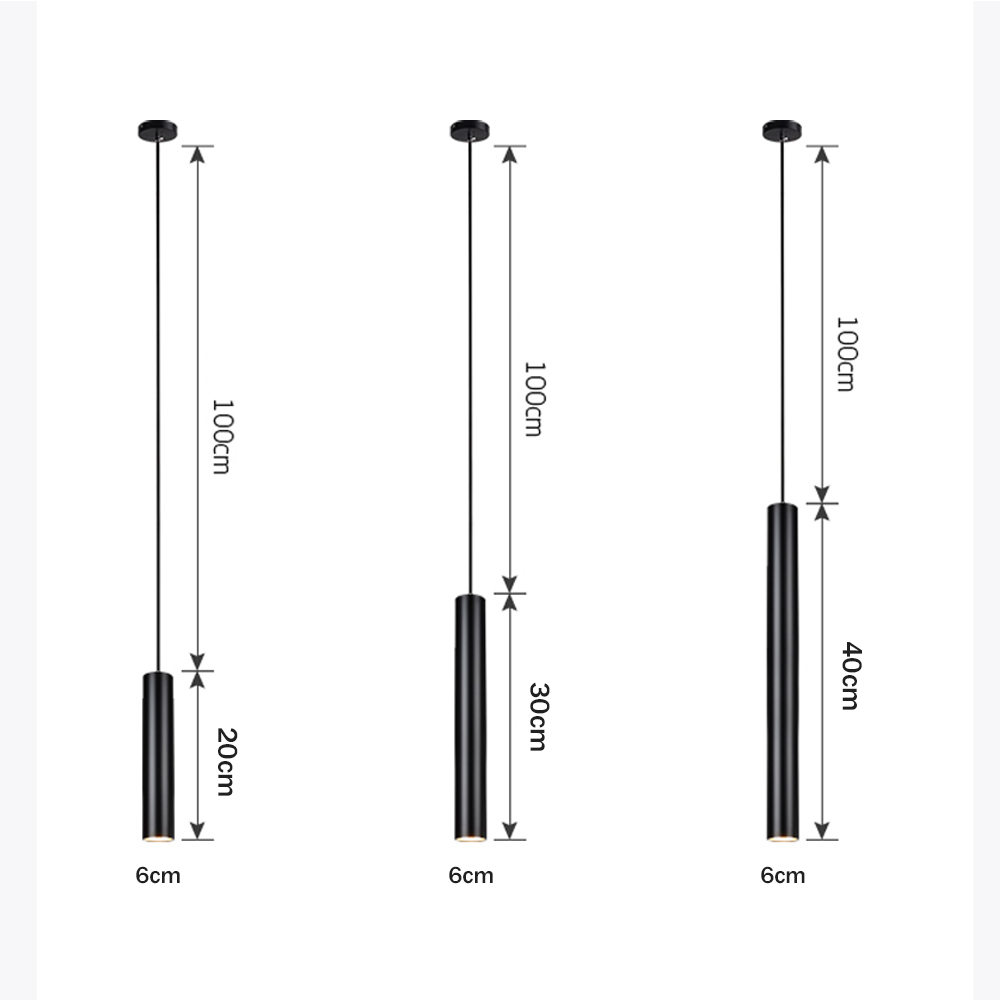 Luz Spot de Tubo Longo Dimmable, Lâmpada pingente de teto, Iluminação suspensa para Home Store, Luzes modernas, Lâmpada LED Track, 5W