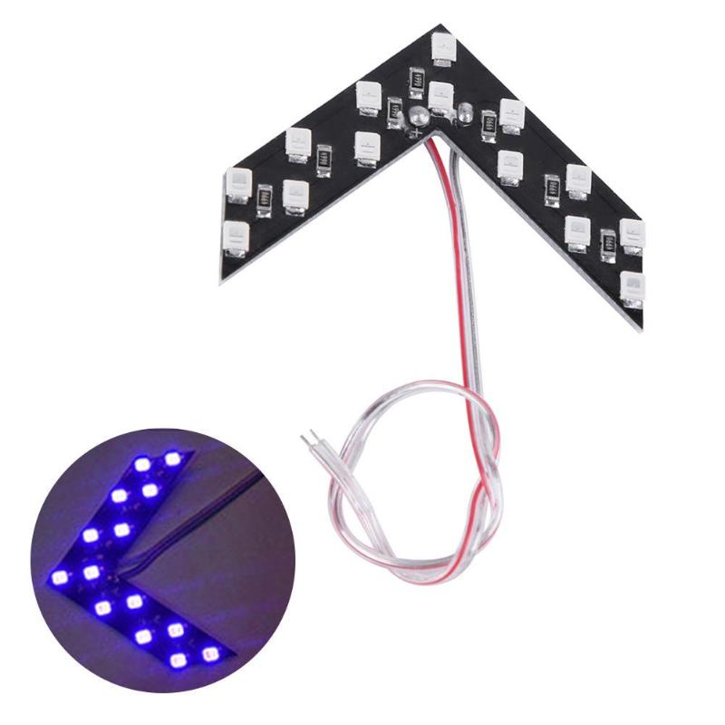 1pc LED Arrow Panels Cars Truck Rear Mirror Turn Signal Bright Indicator Light: Blue