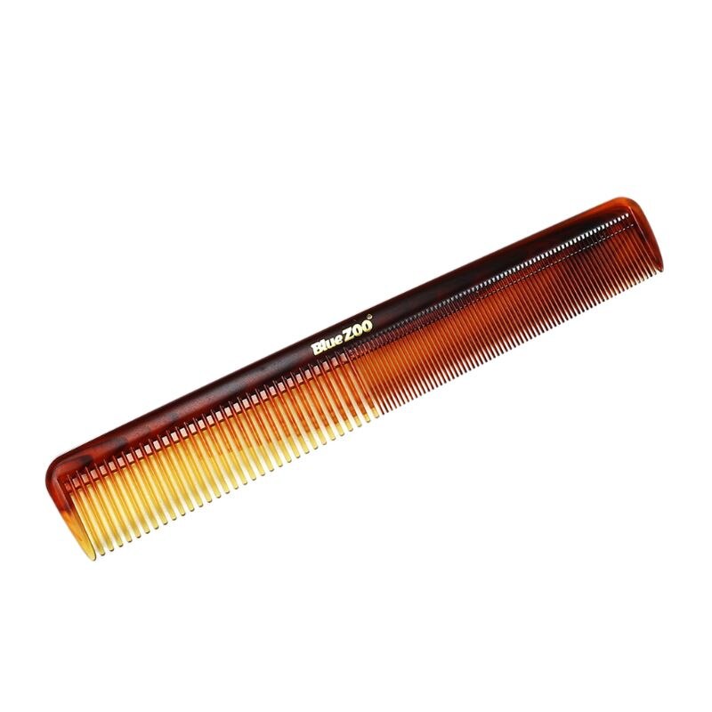 2 en 1 peine para el pelo de los hombres ancho grueso de dientes finos combinación portátil Vintage de aceite trasero de los aviones cabeza de peluquería herramienta de estilo: Marrón