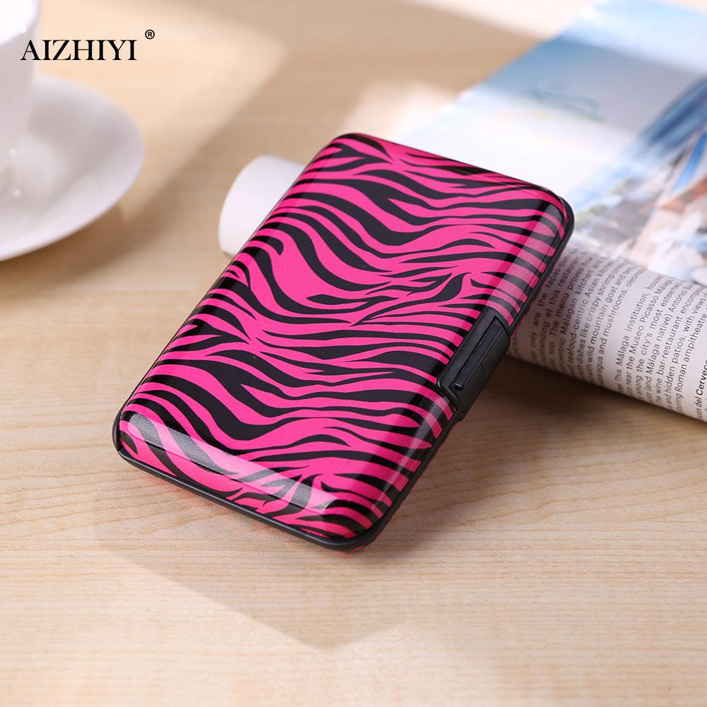Kreditkarte Tasche Halfter RFID Aluminium Zebra Ebene aufbringen Brieftasche Frauen Männer Metall Geschäft Bank Karte Schutz fallen Geldbörse