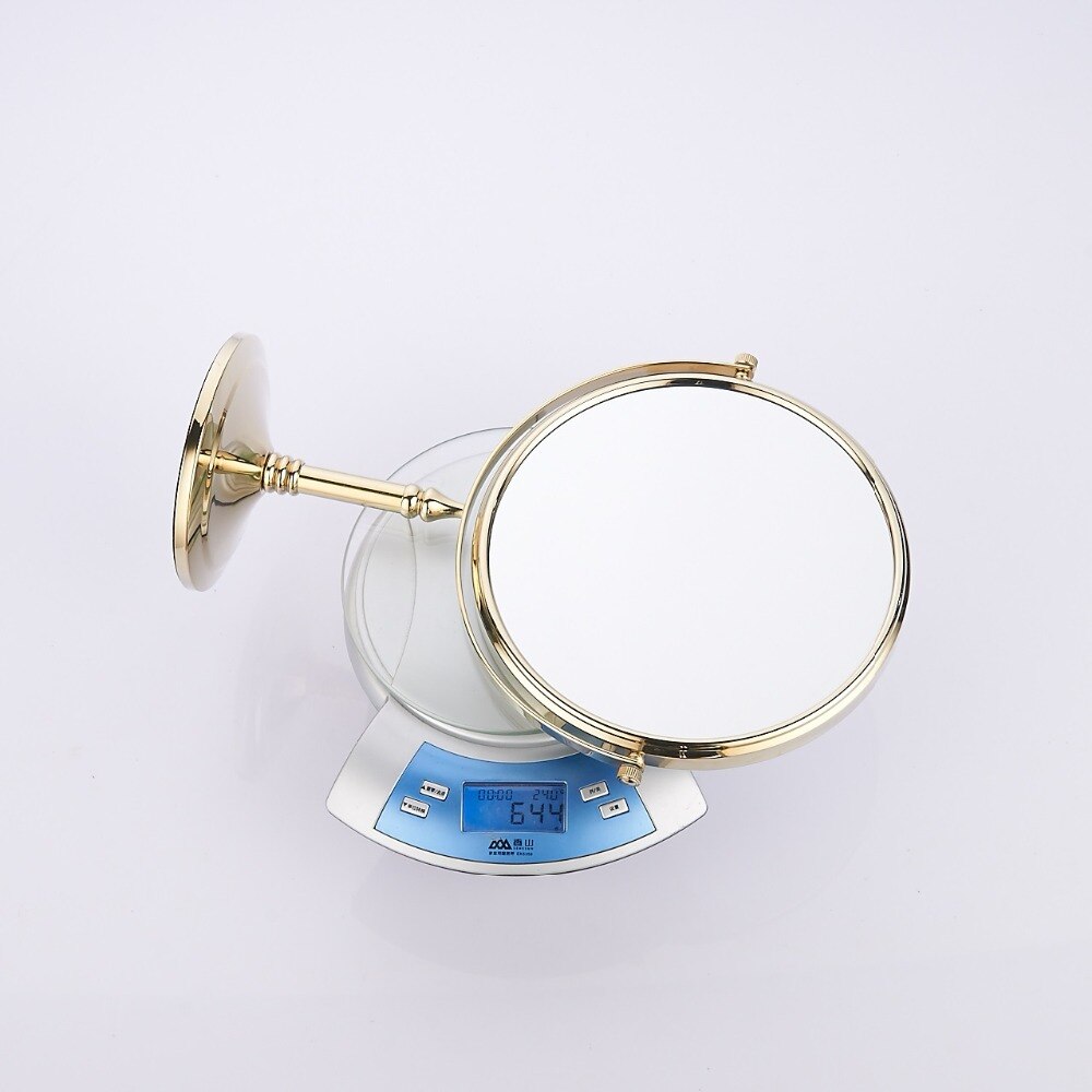 Gold Makeup Mirror Bath Mirror Beauty Mirror Magnifying Copper Rotating standing table Mirror 8 Inch