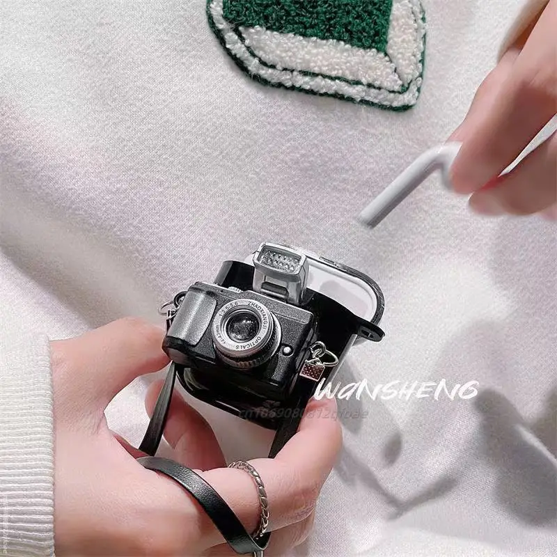 Hörlursfodral till apple airpods 3 2 1 pro fodral mjukt silikonfodral till hörlurar med rem kamerafodral till air pods