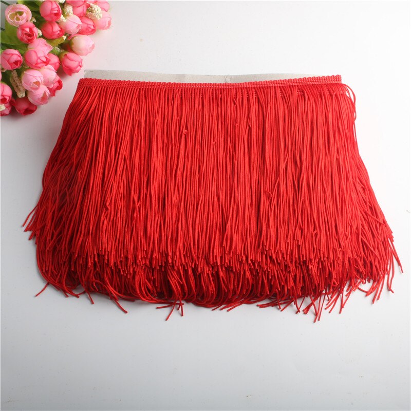 Franges longues en dentelle rouge, 10/15/20/30cm, accessoires décoratifs pour robe de scène, glands pour rideaux