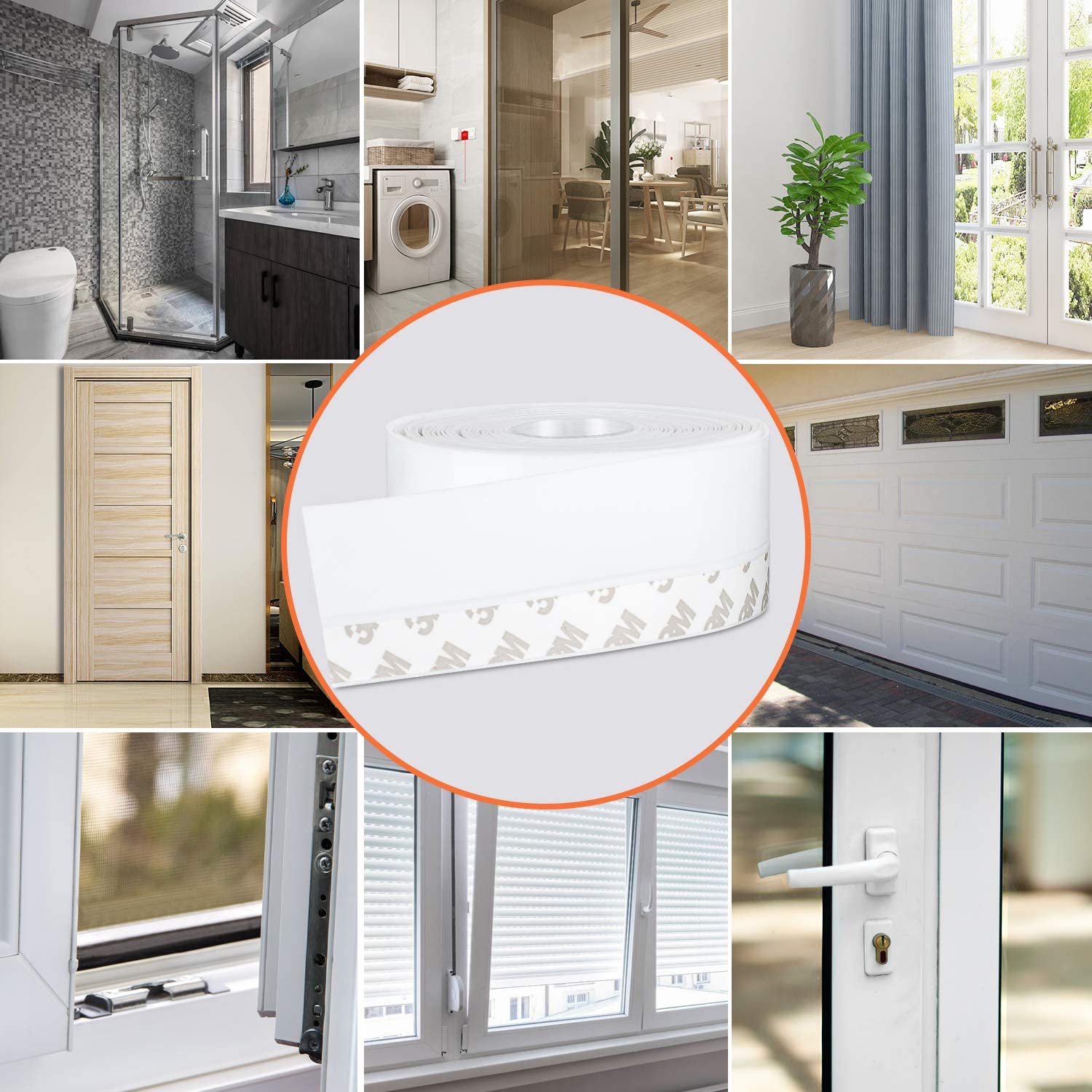 5Meters Door Bottom Seal Strip Window Self Adhesive Silicone Rubber Seal Weathering Strip Door Sealing Bar Window Sealing Tape