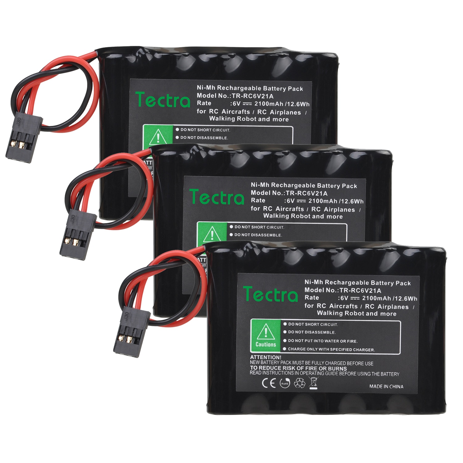 Paquetes de baterías NiMH RC de 6V y 2100mAh con conector Hitec para aviones RC y Robot para caminar, batería recargable de alta capacidad