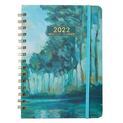 2022 A5 Daily Plan Notebook Schedule Book Notebook Stationery School Agenda Notepad Student Planner Coil Day Planning Notebook: Light Blue