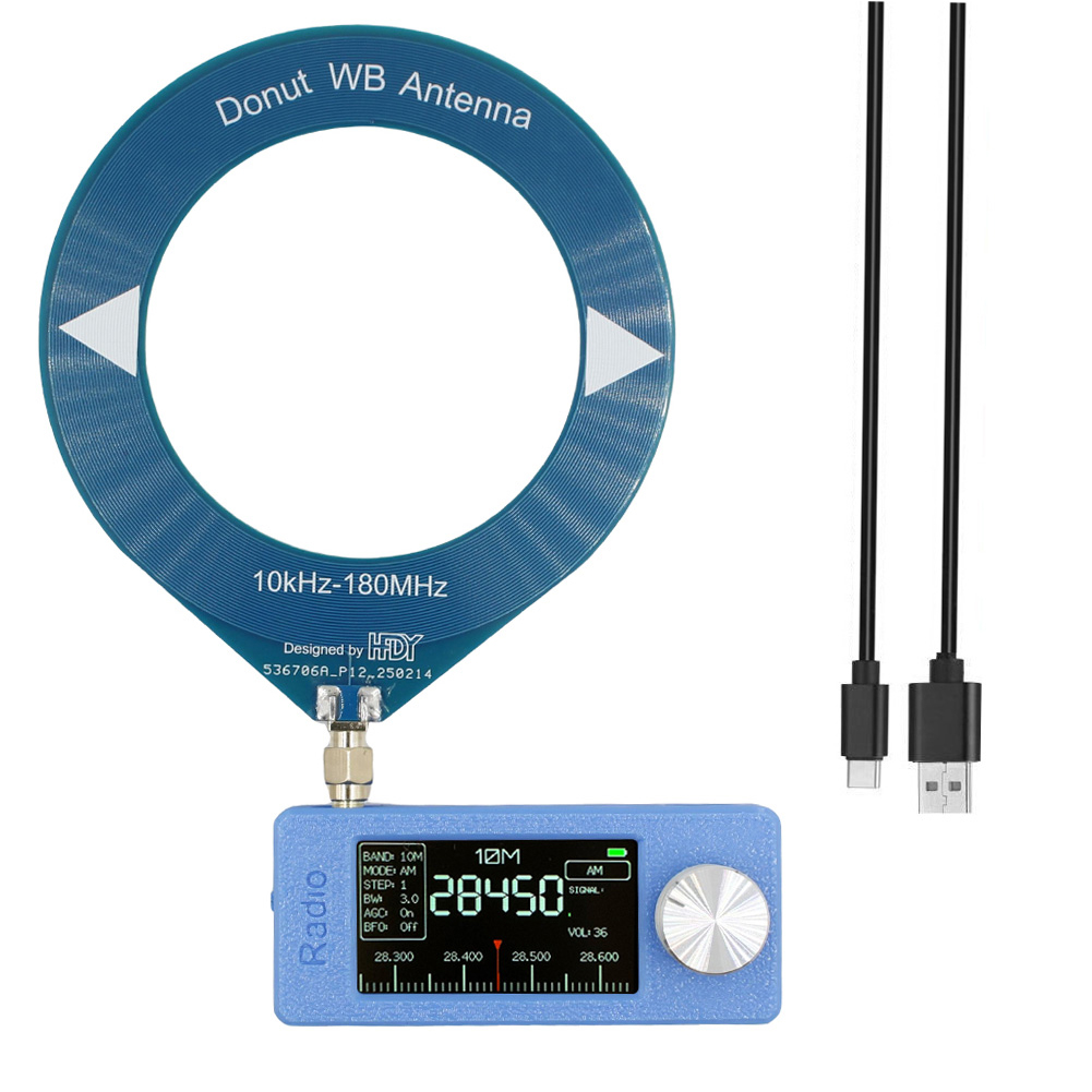 SI4732 0,5–108 MHz tragbares Radio, 1,9 Zoll IPS-Bildschirm, Taschen-Miniradio, LSB, USB, AM, FM, HF, SW, MW, VHF-Radio mit Antenne: Rosa