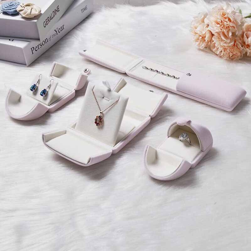 multi color High grade double open jewelry box Velvet Engagement Ring box Wedding Ring&necklace&Earring Boxes