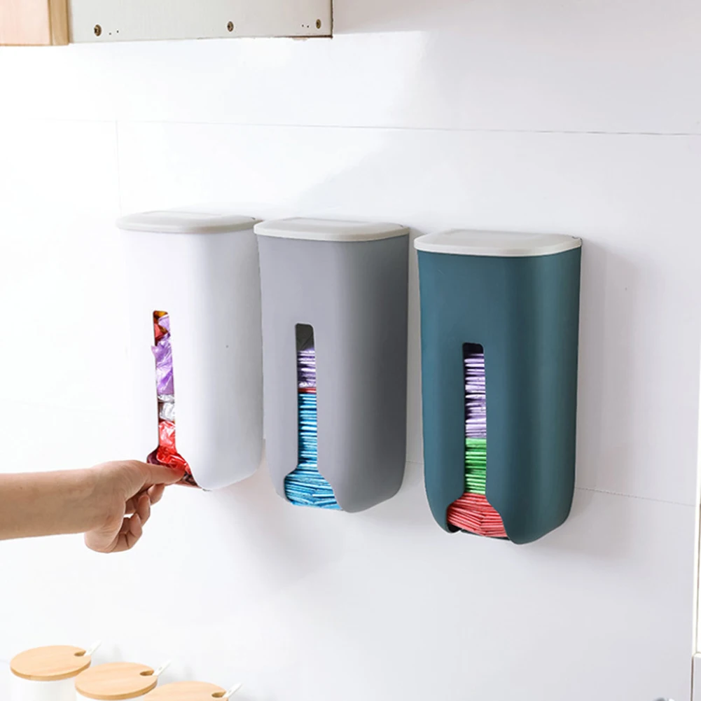 Keuken Kruidenier Plastic Zak Houder Dispenser Muurbevestiging Vuilniszak Houder Hervulbare Vuilniszak Saver Keuken Organizer