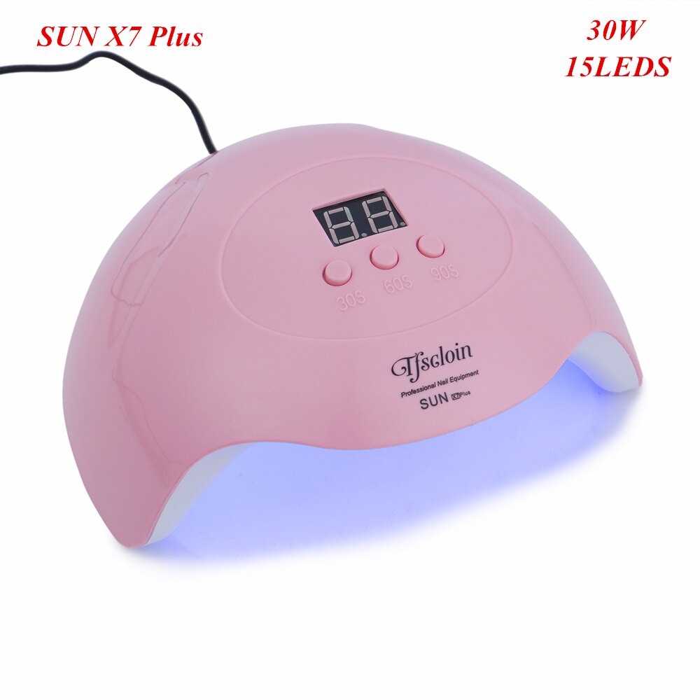30w negle tørrer uv led lampe til negle hærdning alle gel polish manicure sollys usb mini tørreudstyr nail art værktøjer: Lyserød