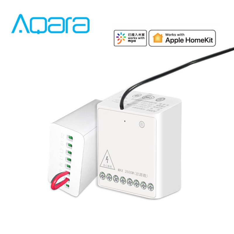 Aqara Relais Module Tweeweg Controle Dubbele Kanalen Ac Motor Draadloze Controller Voor Smart Home Homekit Mi Thuis App controle