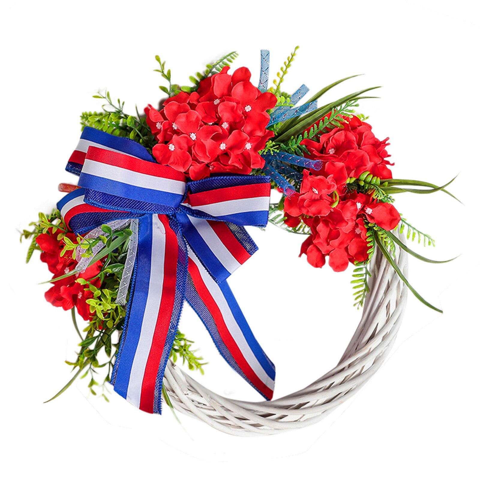 Independence Day Wreath Porch Decoration Front Door Outdoor The Letter Hanging Round Wreath Decor Wreaths Garlands: H