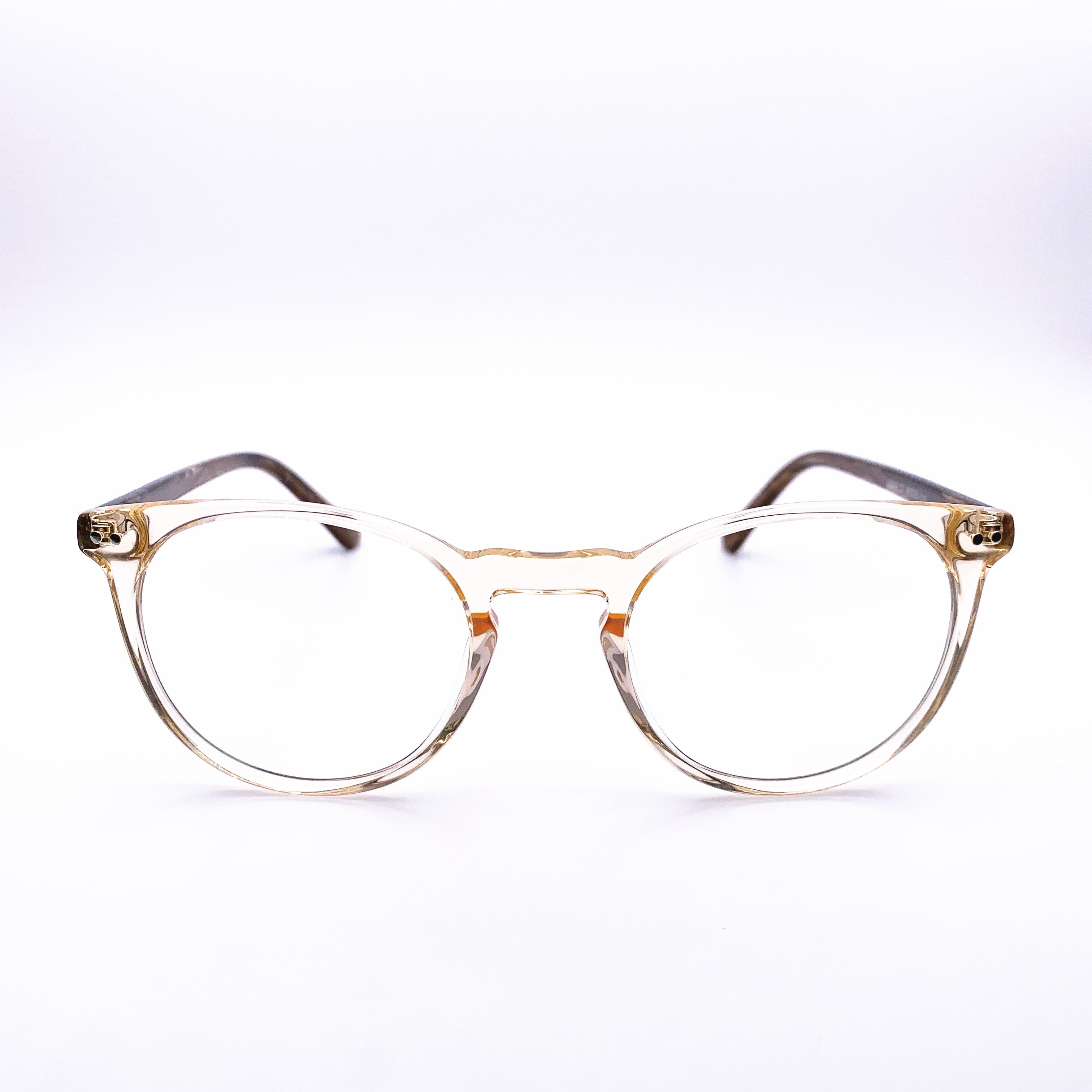 Belight Optical Women Transparent Brown Spring Glasses Frames Optical EyeGlasses Prescription Eyewear 044