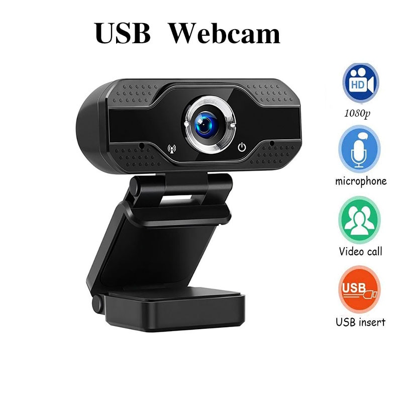 Webcam 1080P Usb Computer Webcam Conference Video Online Voor Laptops, Desktop Webcam Online Onderwijs Webcam Met Microfoon