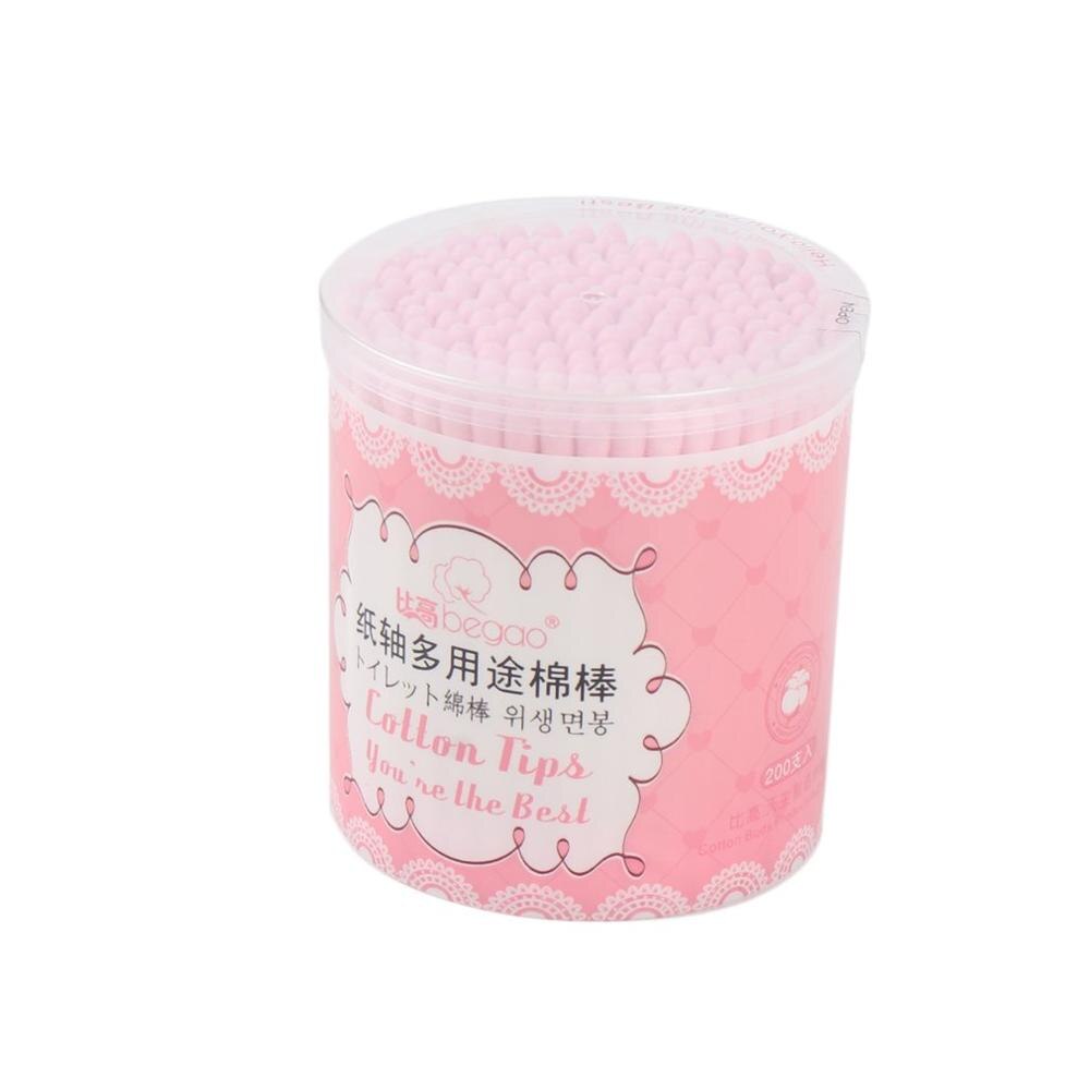 200pcs/box Cotton Swab Disposable Double Head Ended Makeup Cotton Swabs Cosmetic Tool Cotton Buds Ear Clean Tools