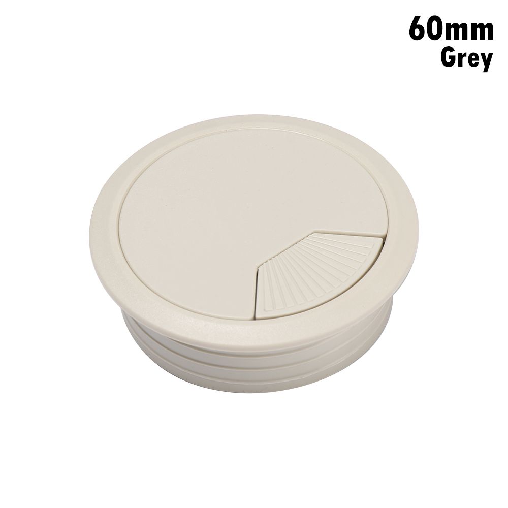 60/80mm Tidy Office Organizer Buckle Line Hardware Wire Hole Cover Computer Grommet Desk Table Cable Fastener Line Box: grey-60mm