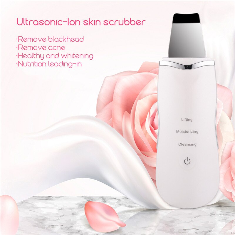 Ultrasonic Skin Scrubber Deep Cleaning Face Scrubber Vibrating Facial Cleansing Skin Spatula Peeling Beauty Instrument Device