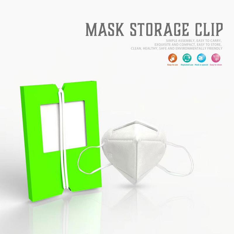 Portable foldable disposable dust mask storage box recycling dust mask storage clip container box mask mask storage bag