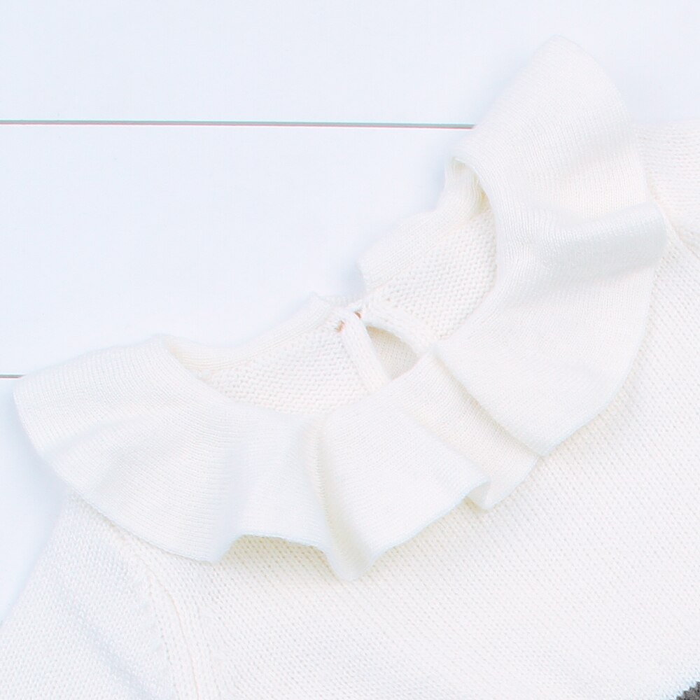 Baby Sweater Knitted Ruffle Long Sleeve Jumpsuits Girls Rompers Autumn Casual Soft Baby Clothing