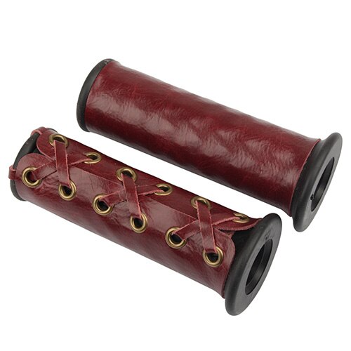 Motorcycle Handle Grips Cover Retro Heavy Duty PU Leather Hand Grip Throttle Cover Wraps For Harley For Indian Cafe Racer Bobber: MP05-002-0125-A