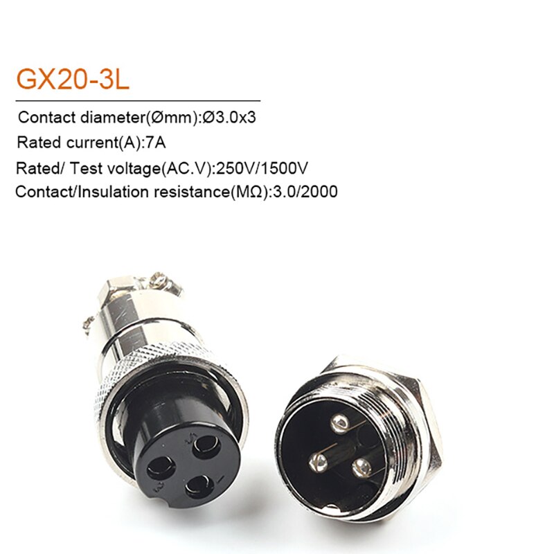 1Set GX20 2/3/4/5/6/7/8/9/10/12/14/15 Pin 20Mm Male + Vrouwelijke Circulaire Moer Type Draad Panel Aviation Connector Socket Plug