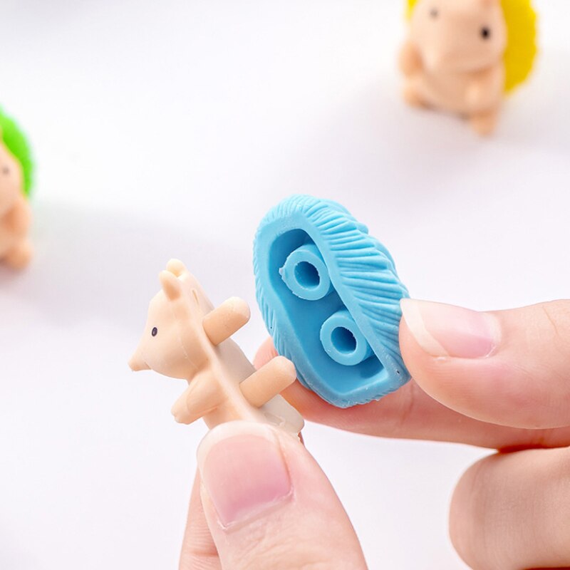 1 pz/lotto gomma di Gomma di Arte Del Fumetto carino riccio Scuola di Forniture per Ufficio di Cancelleria Della Novità Della Matita di correzione