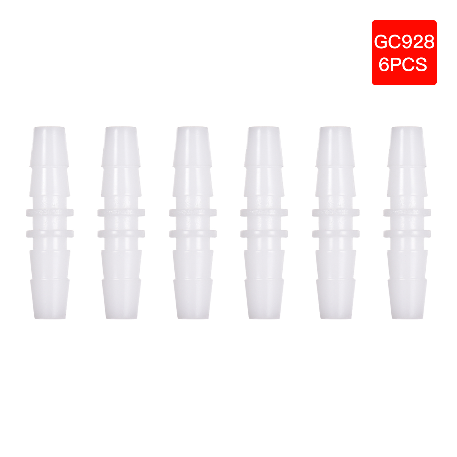 6-Piece Straight Shape Plastic Connector Hose Tube Fitting Water Aquarium Air Tubing Pipe Connectors for Flexible and Silicone: GC928 6pcs