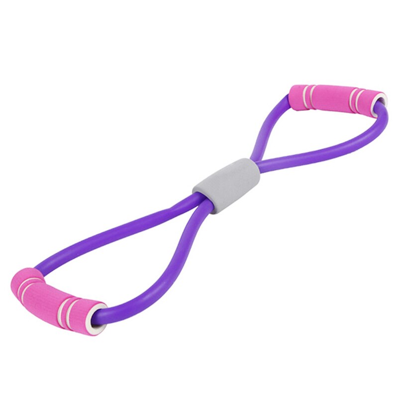 1 pc kotiurheilu fitness jooga 8 muotoinen vetoköysi putki varuste työkalu kuntosali harjoitusralli 40 cmx 15cm: Violetti